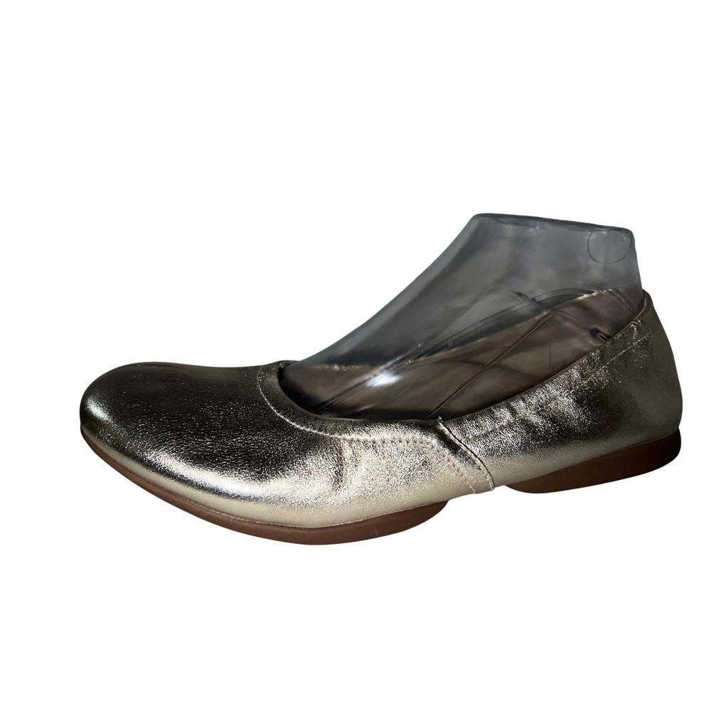 ABEO‎ Womens Tilly Gold Metallic Ballet Flats Round Toe Slip On Shoes Size 9.5M
